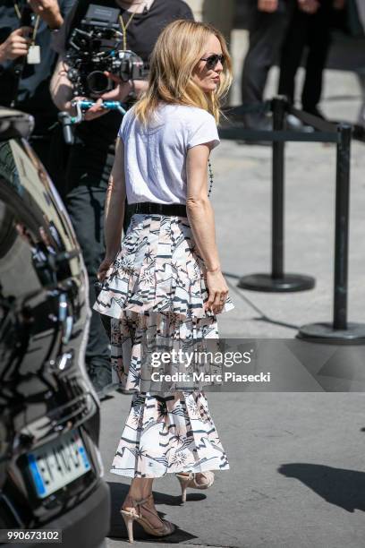 Vanessa Paradis attends the Chanel Haute Couture Fall/Winter 2018-2019 show as part of Paris Fashion Week on July 3, 2018 in Paris, France.