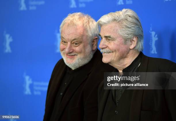 Febuary 2018, Germany, Berlin: Berlinale, photo session, "Dolmetscher", : The director Martin Sulik anf actor Peter Simonischek. The film is...
