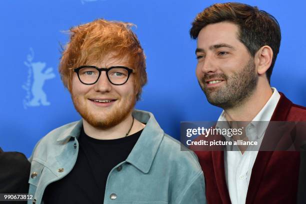 Febuary 2018, Germany, Berlin: Berlinale, photo session, "Songwriter": The singer Ed Sheeran and the director and screenwriter Murray Cummings. The...