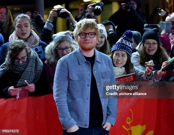 Febuary 2018, Germany, Berlin: Berlinale, arrival, Berlinale Special Gala "Songwriter" in the Friedrichstadt-Palast: The arrival of singer Ed...