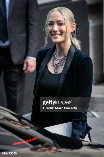 Pom Klementieff attends the Chanel Haute Couture Fall/Winter 2018-2019 show as part of Paris Fashion Week on July 3, 2018 in Paris, France.