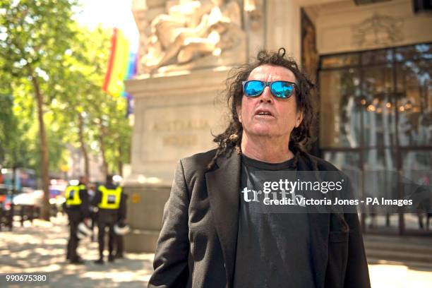 Julian Assange supporter, Ciaron O'Reilly after being escorted out of the Australian High Commission office, where a letter calling for action from...