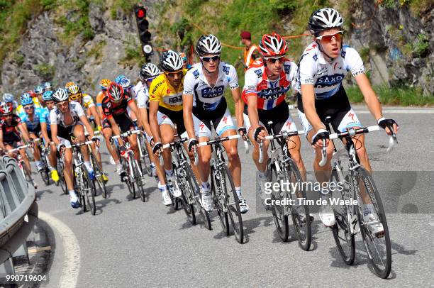 Tour Of Suisse, Stage 2Chris Anker Sorensen , Kurt-Asle Arvesen , Matti Brechel , Fabian Cancellara Yellow Jersey, Team Saxo Bank , Davos - Davos ,...