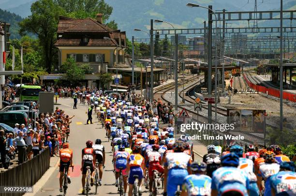 Tour Of Suisse, Stage 5Illustration Illustratie, Peleton Peloton, Wattwil, Railway Gare Station, Landscape Paysage Landschap /Stafa - Serfaus , Ronde...