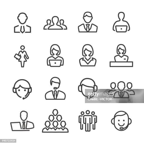 business and service icons - line series - women stock illustrations