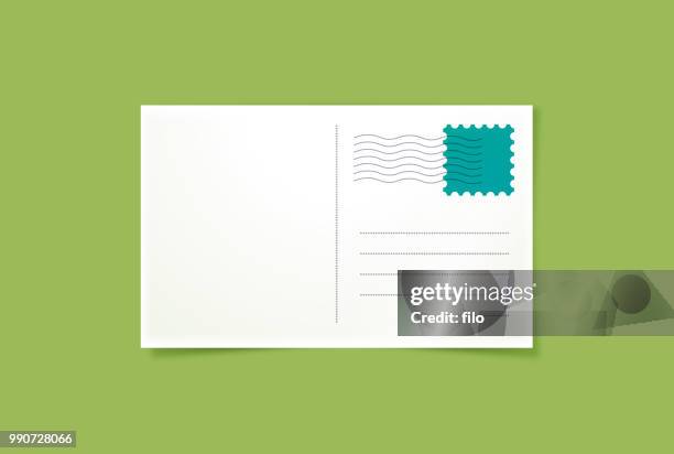 postkarte - briefmarke stock-grafiken, -clipart, -cartoons und -symbole