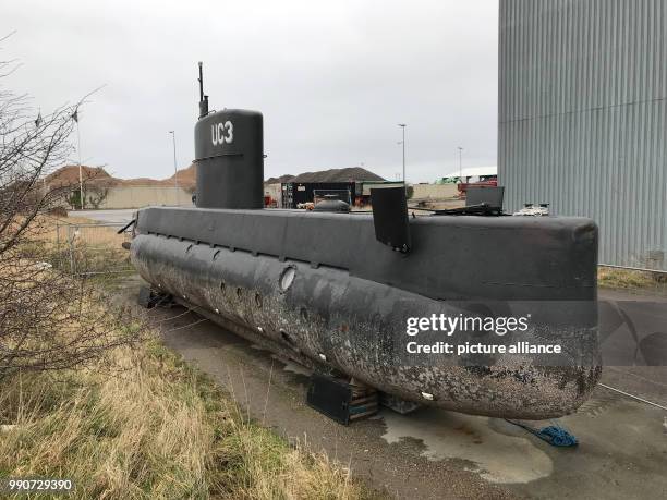 After Danish engineer Peter Madsen was accused of the mysterious murder of journalist Kim Wall, his submarine 'Nautilus' sits on dry land in...