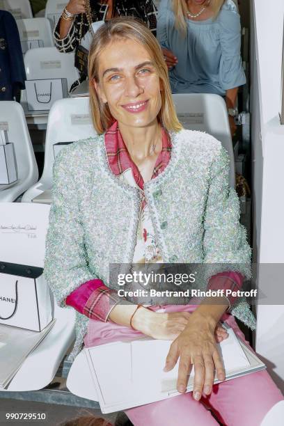 Lavinia Borromeo Elkann attends the Chanel Haute Couture Fall Winter 2018/2019 show as part of Paris Fashion Week on July 3, 2018 in Paris, France.