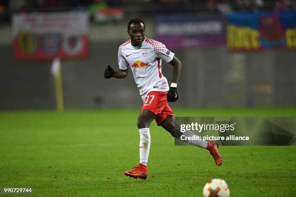 February 2018, Germany, Leipzig: Soccer, UEFA Europa League, Round of 32, 2nd leg, RB Leipzig vs SSC Neapel. Leipzig's Bruma in action. Photo: Ralf...