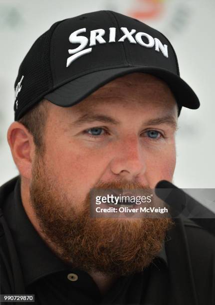 Donegal , Ireland - 3 July 2018; Shane Lowry of Ireland during a press conference ahead of the Dubai Duty Free Irish Open Golf Championship at...