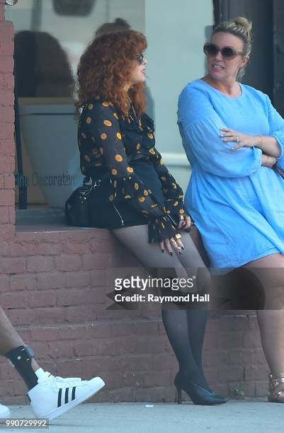 Actress Natasha Lyonne is seen on a photoshoot in soho on July 3, 2018 in New York City.
