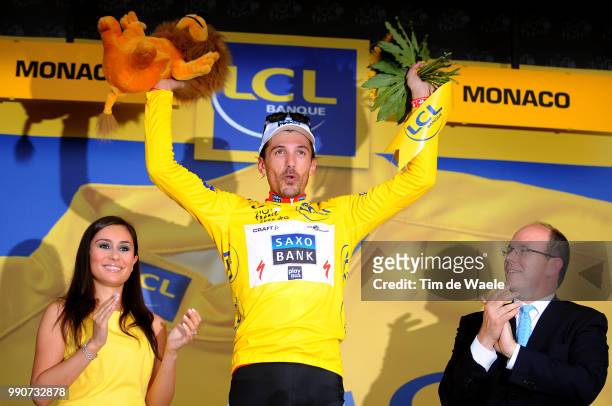 Tour De France 2009, Stage 1Podium, Cancellara Fabian Yellow Jersey, Prince Albert Ii , Gele Trui Maillot Jaune, Celebration Joie Vreugde/ Monaco -...
