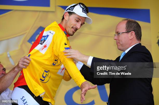 Tour De France 2009, Stage 1Podium, Cancellara Fabian Yellow Jersey, Prince Albert Ii , Gele Trui Maillot Jaune, Celebration Joie Vreugde/ Monaco -...