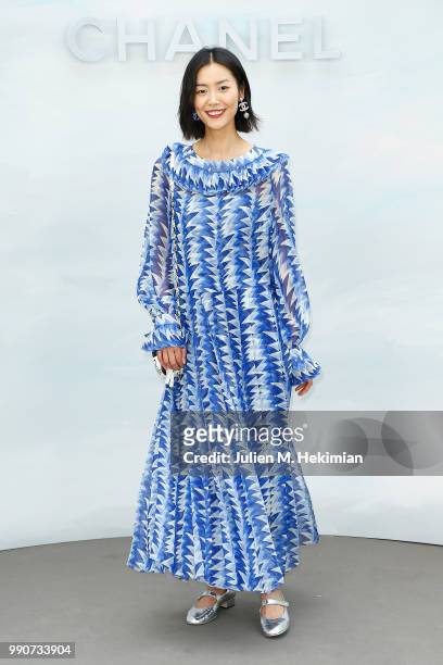 Liu Wen attends the Chanel Haute Couture Fall Winter 2018/19 show at Le Grand Palais on July 3, 2018 in Paris, France.