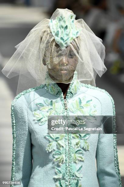 Model Adut Akech walks the runway during the Chanel Haute Couture Fall/Winter 2018-2019 show as part of Haute Couture Paris Fashion Week on July 3,...