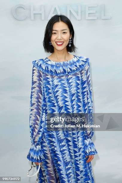 Liu Wen attends the Chanel Haute Couture Fall Winter 2018/19 show at Le Grand Palais on July 3, 2018 in Paris, France.