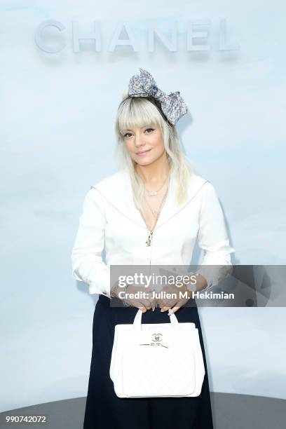 Lily Allen attends the Chanel Haute Couture Fall Winter 2018/19 show at Le Grand Palais on July 3, 2018 in Paris, France.