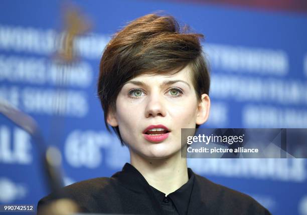 Actress Malgorzata Gorol appears at a press conference for 'Twarz' in Berlin, Germany, 23 February 2018. The film is part of the international...