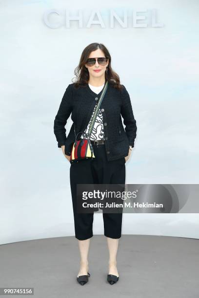 Amira Casar attends the Chanel Haute Couture Fall Winter 2018/19 show at Le Grand Palais on July 3, 2018 in Paris, France.