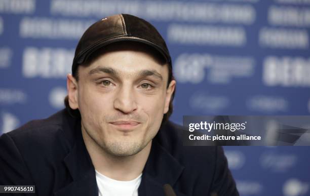 Actor Franz Rogowski attends a press conference for her film during the 68th Berlin International Film Festival in Berlin, Germany, 23 February 2018....