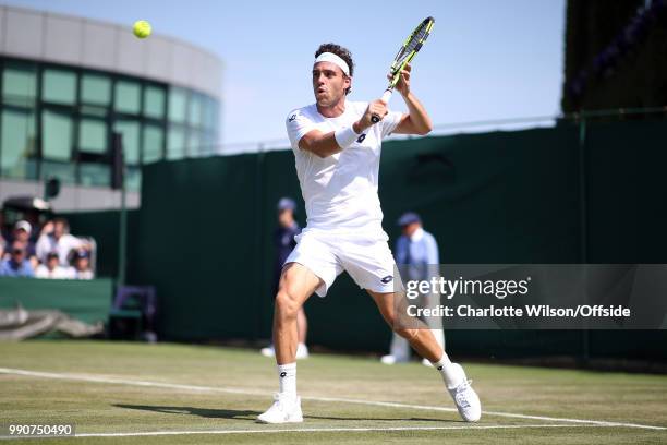 Marco Cecchinato v Alex de Minaur - Marco Cecchinato at All England Lawn Tennis and Croquet Club on July 3, 2018 in London, England.