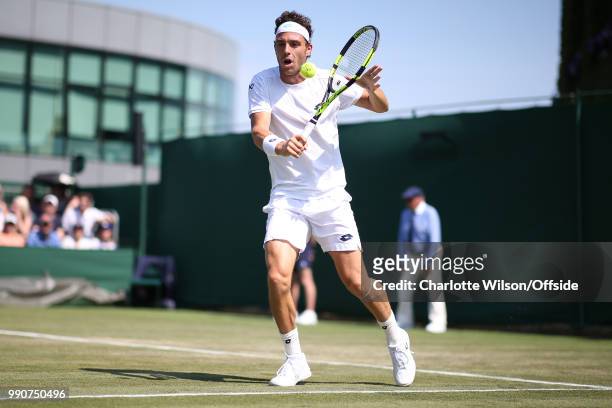 Marco Cecchinato v Alex de Minaur - Marco Cecchinato at All England Lawn Tennis and Croquet Club on July 3, 2018 in London, England.