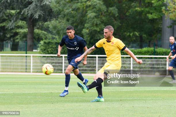 Sabir Bougrine of Paris FC and Pierre Bouby of Orleans during the friendly match between Orleans and Paris FC on June 29, 2018 in Clairefontaine,...