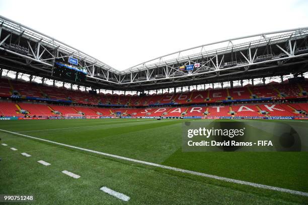 General view inside the stadium prior to the 2018 FIFA World Cup Russia Round of 16 match between Colombia and England at Spartak Stadium on July 3,...