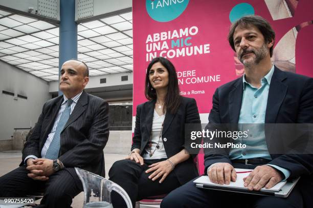 The Mayor of Rome Virginia Raggi, the Deputy Mayor Luca Bergamo and the Minister of Cultural Heritage and Activities and Tourism Alberto Bonisoli...