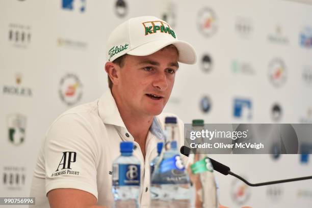 Donegal , Ireland - 3 July 2018; Paul Dunne of Ireland during a press conference ahead of the Dubai Duty Free Irish Open Golf Championship at...