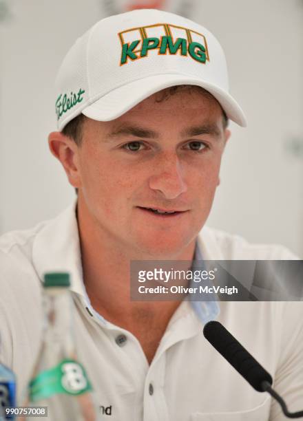Donegal , Ireland - 3 July 2018; Paul Dunne of Ireland during a press conference ahead of the Dubai Duty Free Irish Open Golf Championship at...