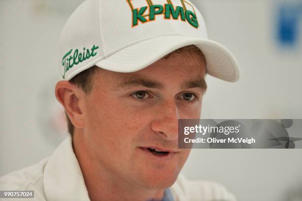 Donegal , Ireland - 3 July 2018; Paul Dunne of Ireland during a press conference ahead of the Dubai Duty Free Irish Open Golf Championship at...