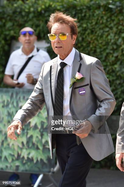 Cliff Richard seen outside Wimbledon AELTC on July 3, 2018 in London, England.