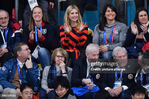 Ivanka Trump sits in the stands to watch the curling finals between the US and Sweden at the Curling Centre in Gangneung, South Korea, 24 February...