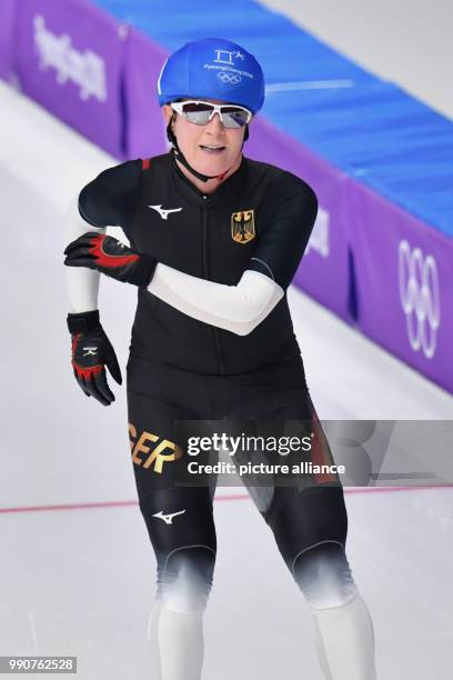 German speed skater Claudia Pechstein in action at the women's semi-finals at the Gangneung Oval in Gangneung, South Korea, 24 February 2018. Photo:...