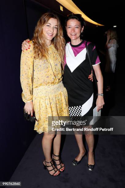 Arabelle Reille-Mahdavi and her sister attend the Stephane Rolland Haute Couture Fall Winter 2018/2019 show as part of Paris Fashion Week on July 3,...
