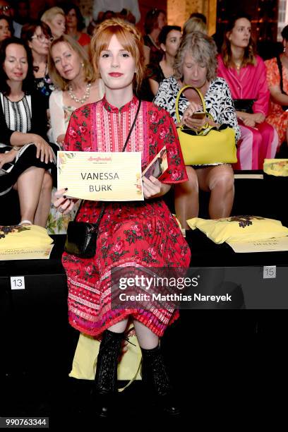 Vanessa Burk attends the Lena Hoschek show during the Berlin Fashion Week Spring/Summer 2019 at ewerk on July 3, 2018 in Berlin, Germany.