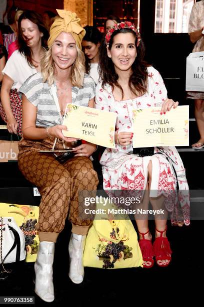 Attends the Lena Hoschek show during the Berlin Fashion Week Spring/Summer 2019 at ewerk on July 3, 2018 in Berlin, Germany.