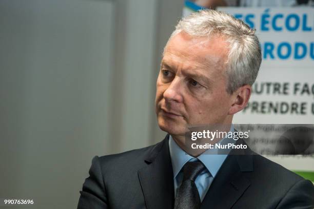 The Minister of Economy Bruno Le Maire visits the school &quot;Eden School&quot; in Villeurbanne near Lyon, France, on July 03, 2018.