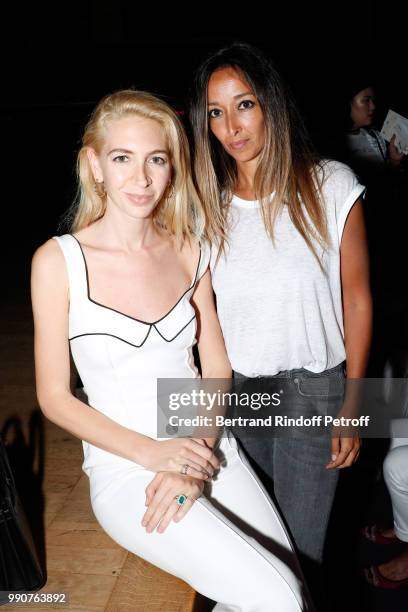 Sabine Getty and Saphia Azzeddine attend the Stephane Rolland Haute Couture Fall Winter 2018/2019 show as part of Paris Fashion Week on July 3, 2018...