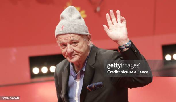 February 2018, Germany, Berlin, Award Ceremony, Berlinale Palace: The Hollywood star Bill Murray arrives for the award ceremony. Photo: Jörg...