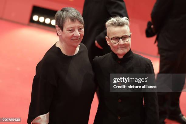 February 2018, Germany, Berlin, Award Ceremony, Berlinale Palace: The federal minister of the environment Barbara Hendricks and her wife Valerie...