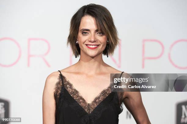 Actress Macarena Gomez attends 'Amor en Polvo' photocall at the Sala Equis cinema on July 3, 2018 in Madrid, Spain.