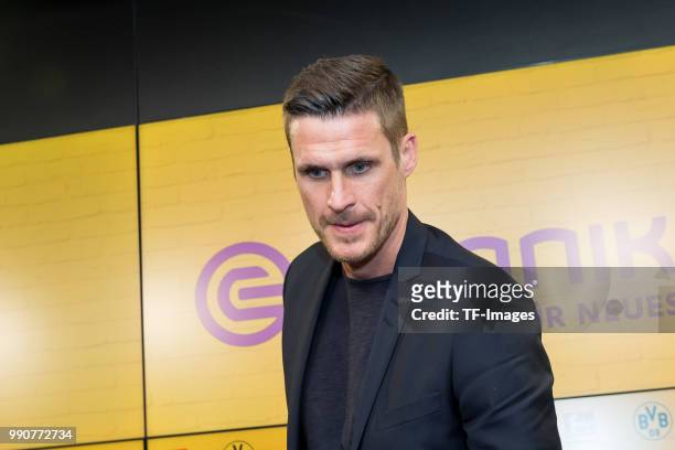 Head of the Licensing Player Department Sebastian Kehl of Dortmund attends the press conference on July 3, 2018 in Dortmund, Germany.