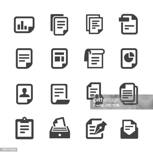 illustrazioni stock, clip art, cartoni animati e icone di tendenza di icone documento - serie acme - documento