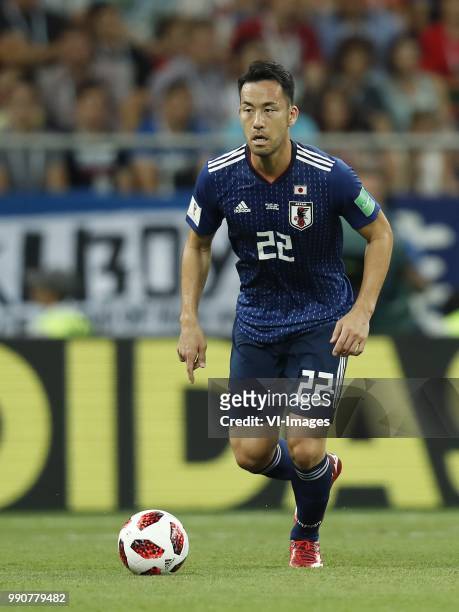 Maya Yoshida of Japan during the 2018 FIFA World Cup Russia round of 16 match between Belgium and Japan at the Rostov Arena on July 02, 2018 in...