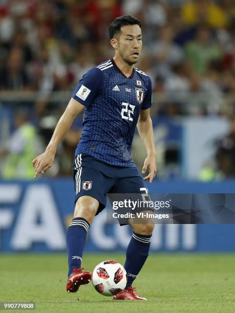 Maya Yoshida of Japan during the 2018 FIFA World Cup Russia round of 16 match between Belgium and Japan at the Rostov Arena on July 02, 2018 in...