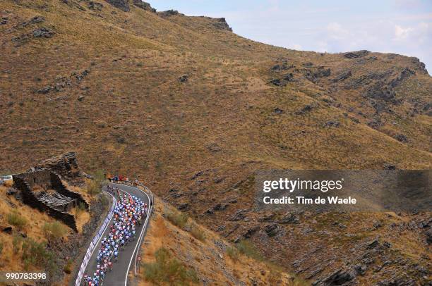 64Th Tour Of Spain - Vuelta, Stage 12Illustration Illustratie, Peleton Peloton, Bull Toro Stier Vache, Landscape Paysage Landschap /Almeria - Alto De...