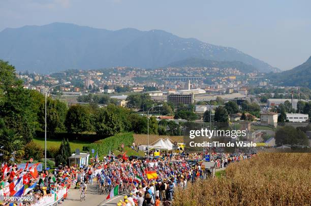 Road World Championships, Road Men Eliteillustration Illustratie, Peleton Peloton, Mendrisio City Ville Stad, Landscape Paysage Landschap, 19 Laps /...