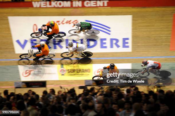 Track 6 Days Gentillustration Illustratie, Derny, Michael Morkov / Kenny De Ketele / Roger Kluge / Public Publiek Spectators, 69Th 6 Daagse Gent, 6...